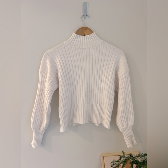 ZAFUL Women's Mock Neck Sweater Long Sleeve Ribbed Knit Basic Cropped Pullover - Picture 2 of 5